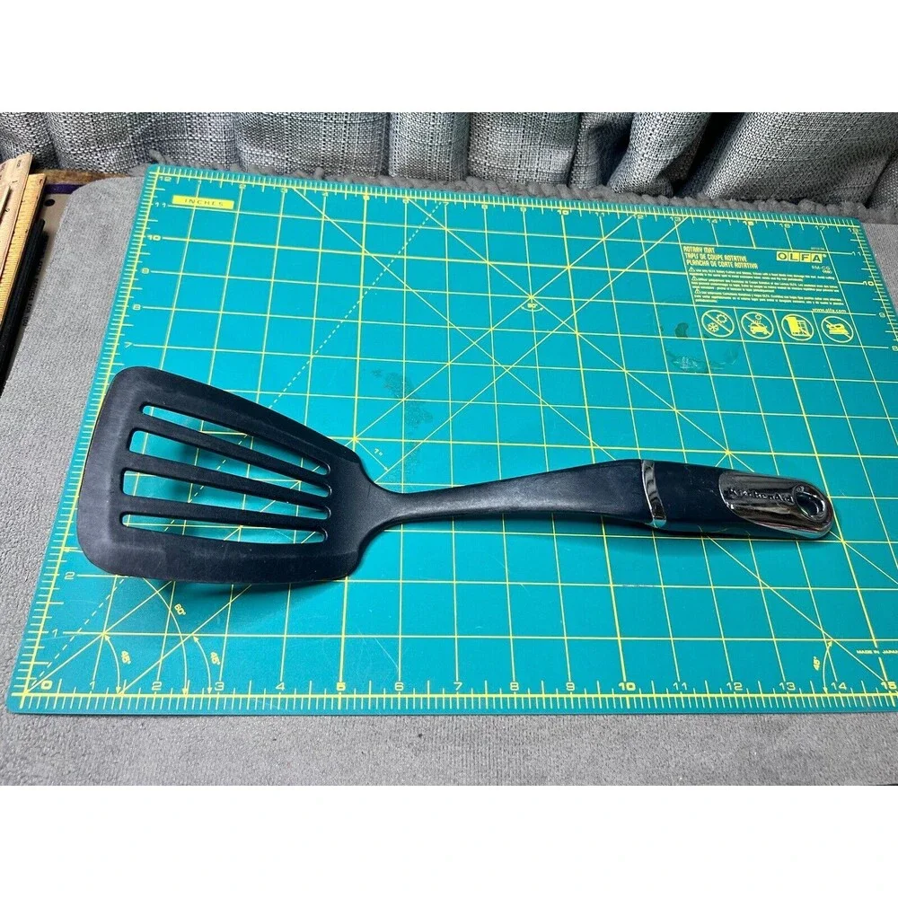 KitchenAid Classic 4 Slotted Black Turner Lifter Spatula Kitchen Utensil